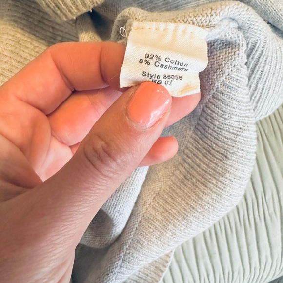 J. Crew Cotton Cashmere V-Neck Sweater / Gray / S - Picture 5 of 10